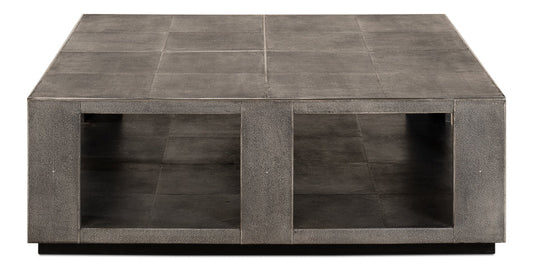 Partners Shagreen Leather Square Coffee Table