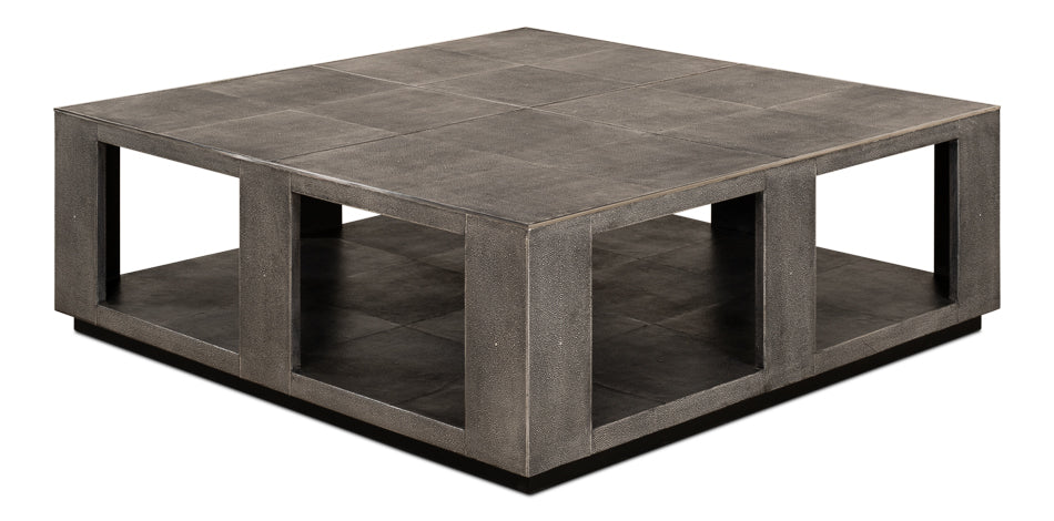 Partners Shagreen Leather Square Coffee Table