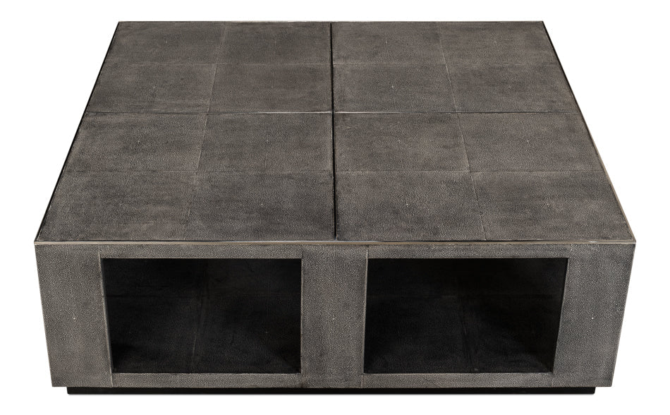 Partners Shagreen Leather Square Coffee Table