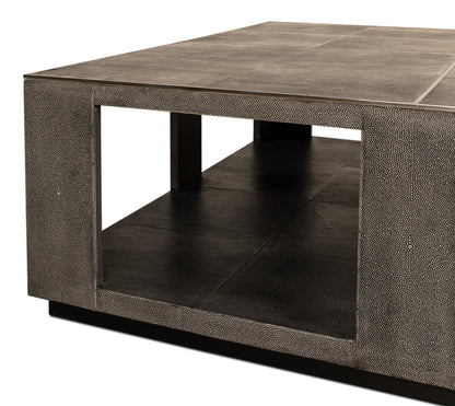 Partners Shagreen Leather Square Coffee Table