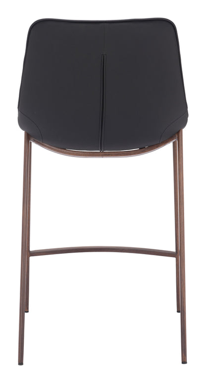 Magnus Counter Stool (Set of 2) Black & Walnut