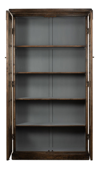 Refined Arches Tall Curio Bookcase Glass Doors