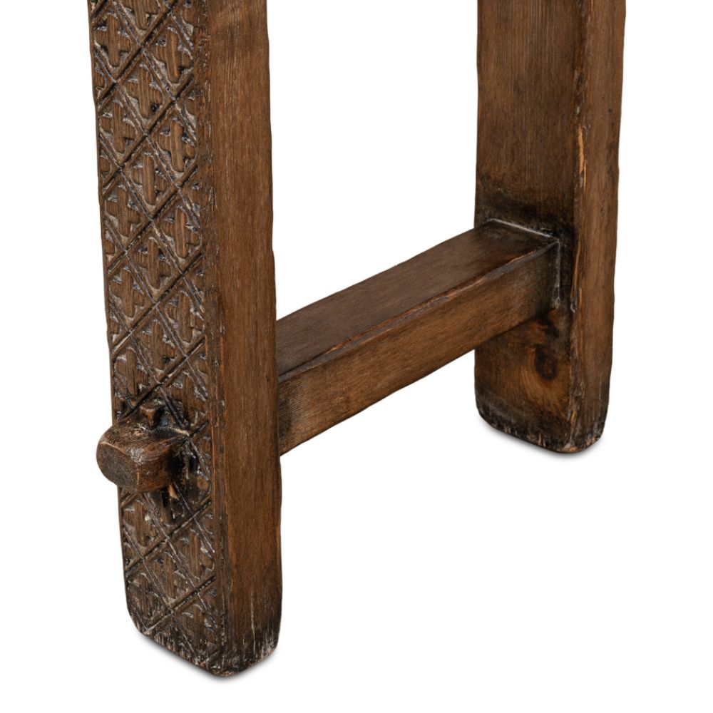 Honeycomb & Cross Console Table Solid Wood