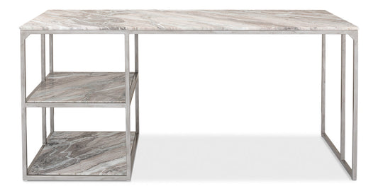 Open Desk With Shelves Marble Top