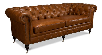 Tufted English Chesterfield Club Sofa Cuba Brown