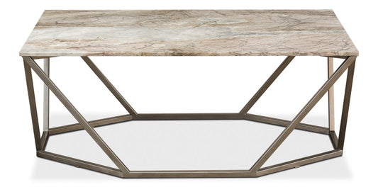 Trapezoid Coffee Table Marble Top