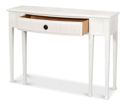 Madora Bungalow Console Table With Drawer White Wood