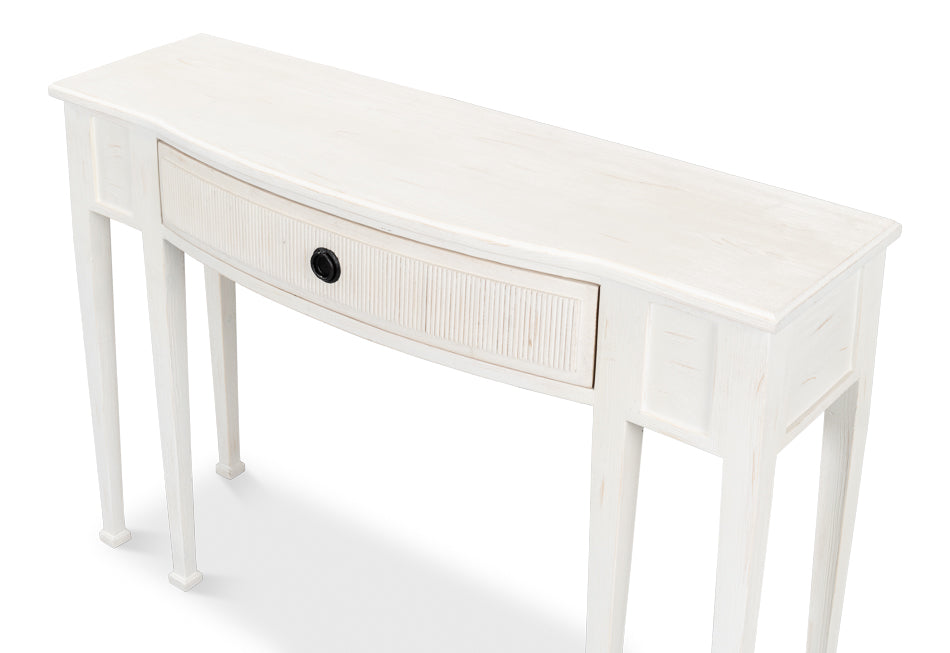 Madora Bungalow Console Table With Drawer White Wood