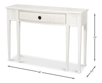 Madora Bungalow Console Table With Drawer White Wood