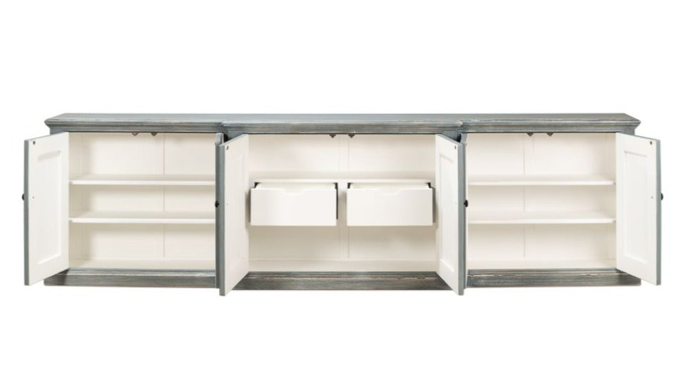 San Marco Bungalow Cabinet for Living Room Blue Grey Finish