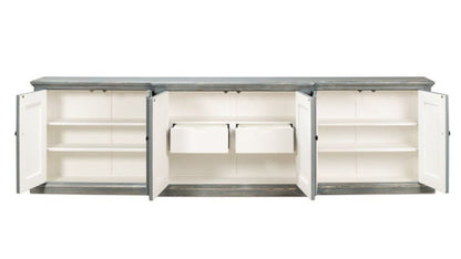 San Marco Bungalow Cabinet for Living Room Blue Grey Finish