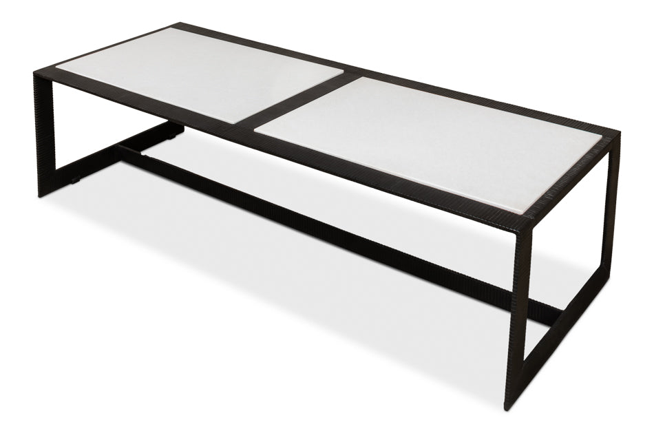 Ridged Iron Rectangular Coffee Table