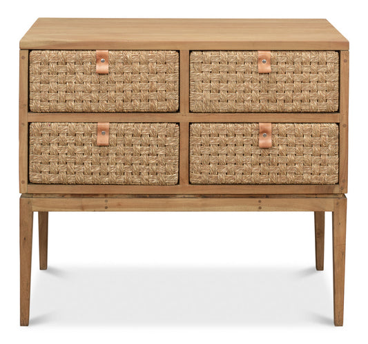 Woven Front Chest Of Four Drawers