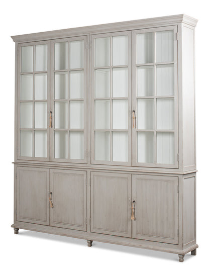 Harper Glass Doors Front Curio Bookcase With Cabinets