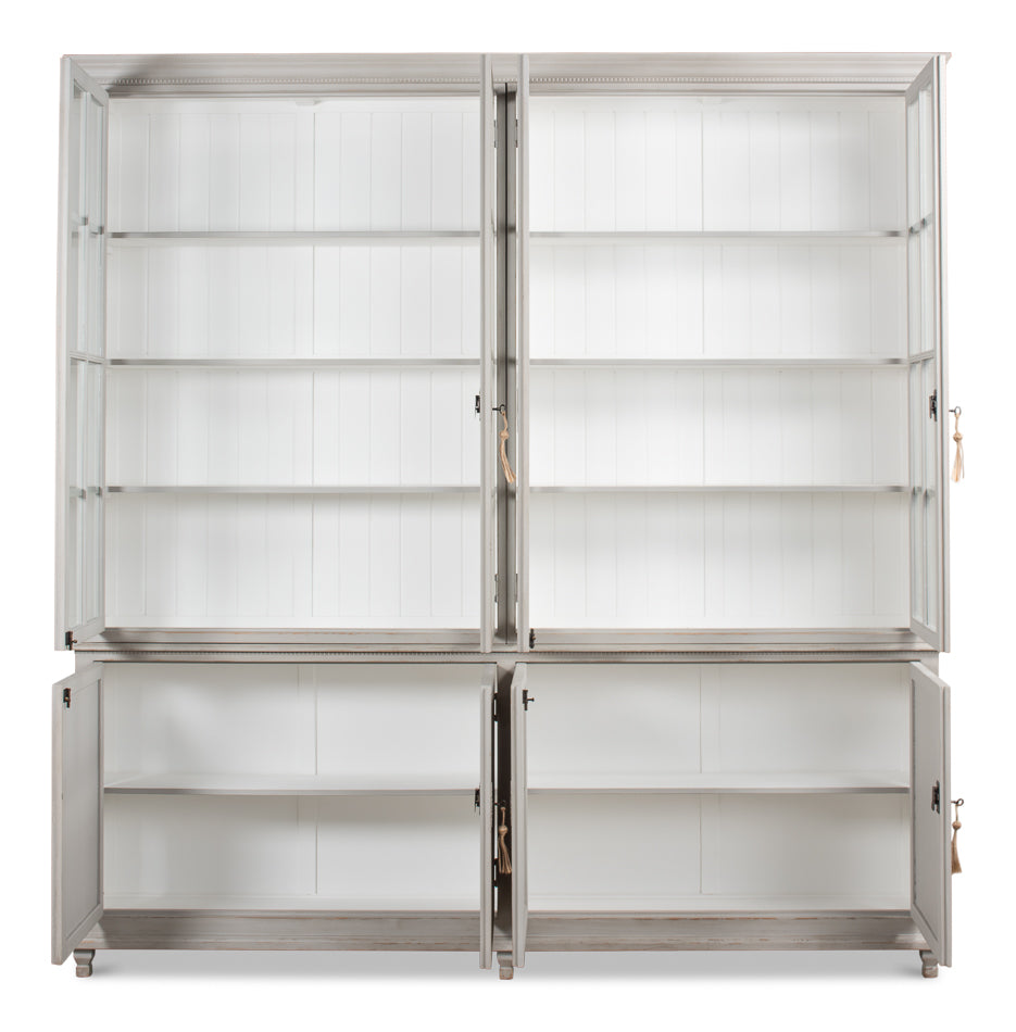 Harper Glass Doors Front Curio Bookcase With Cabinets