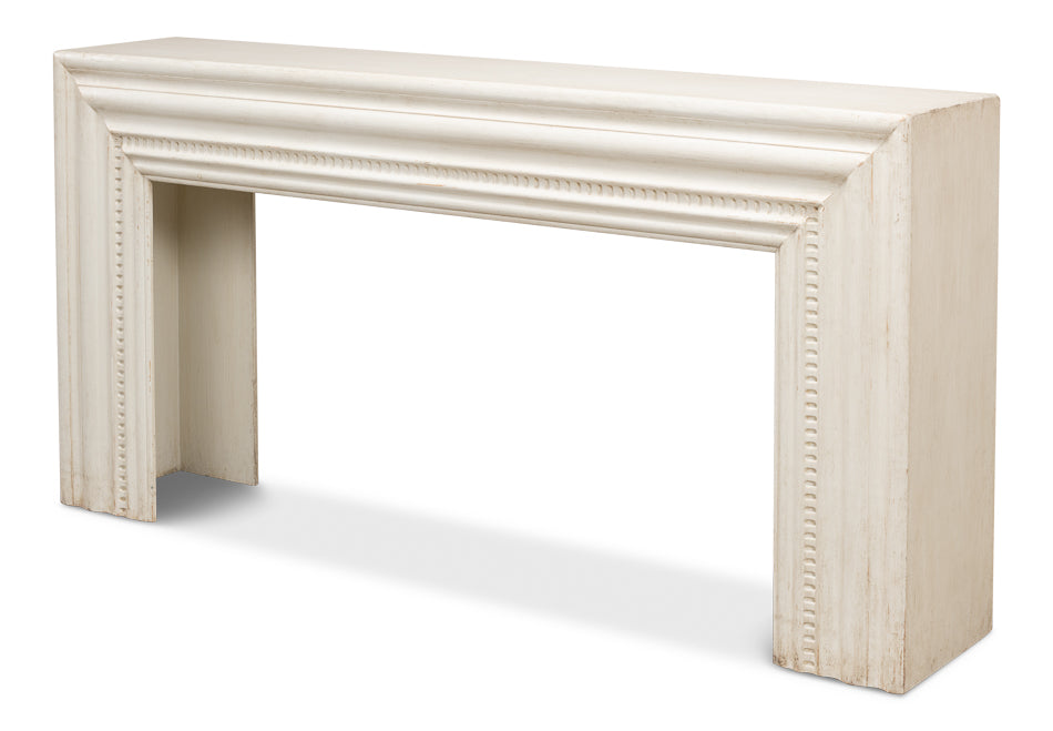 Mantel Console Table Antique White Reclaimed Wood