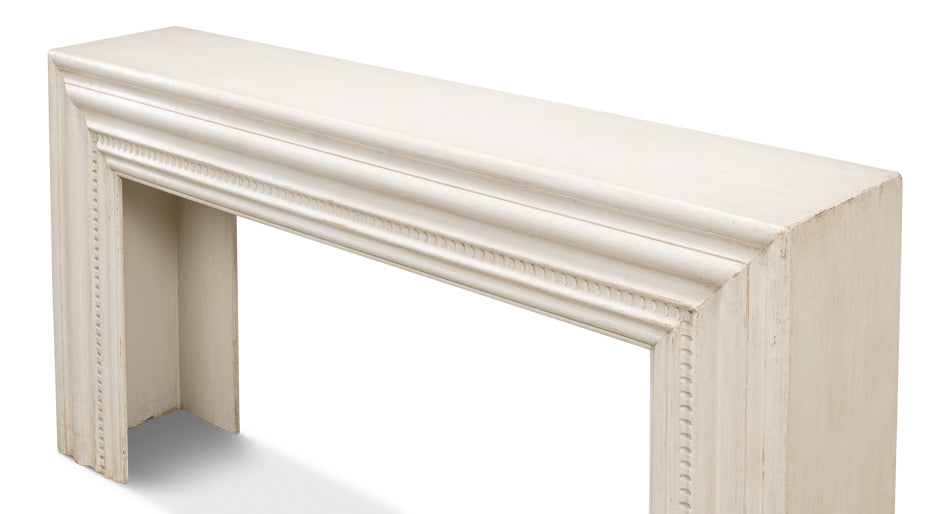 Mantel Console Table Antique White Reclaimed Wood