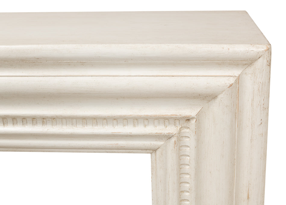 Mantel Console Table Antique White Reclaimed Wood