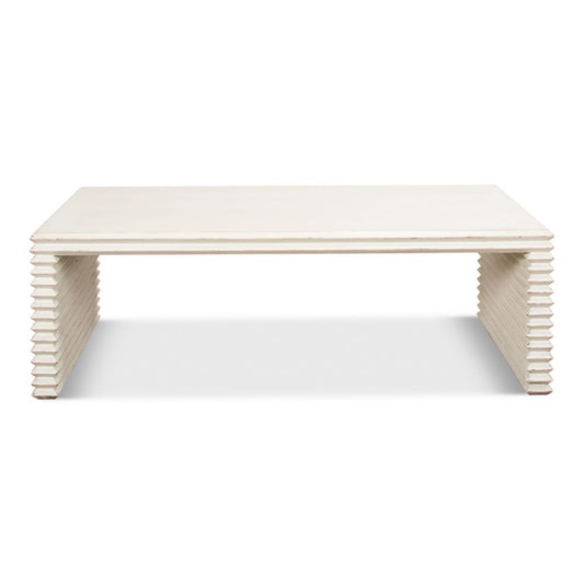 Stacked Cocktail Coffee Table Antique White