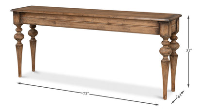 Hudson Console Table Brown Natural Finish