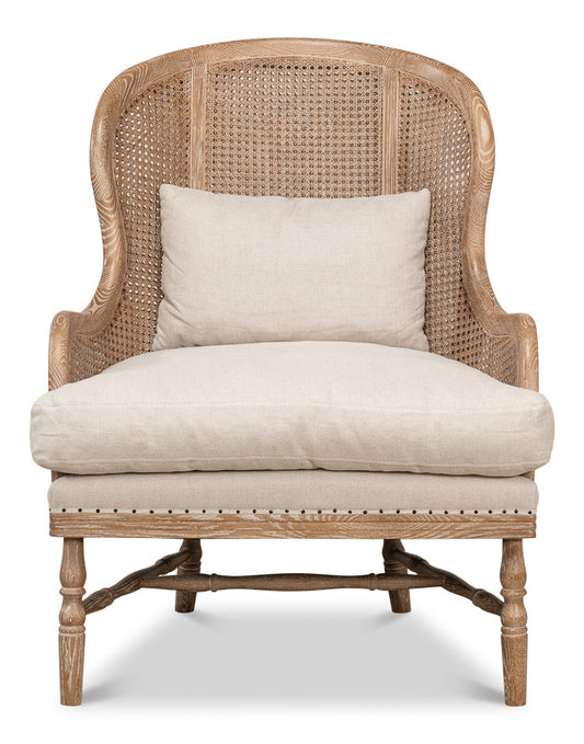 Randolph Wing Accent Chair Cane and Wood Frame