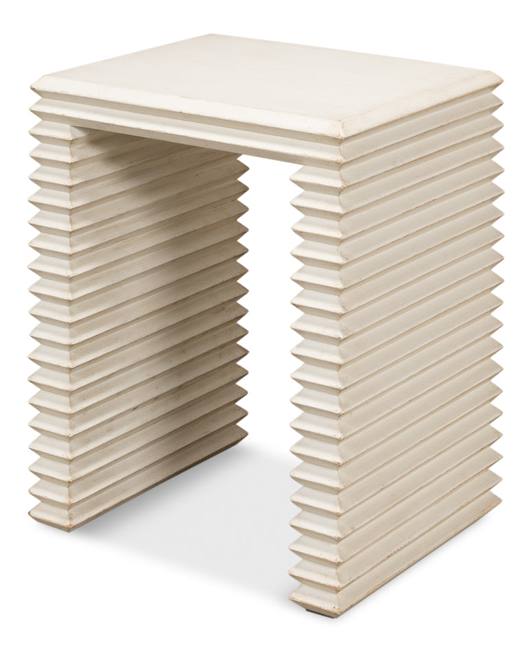 Stacked Side Table Antique White