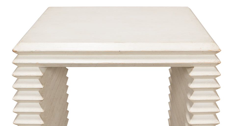 Stacked Side Table Antique White