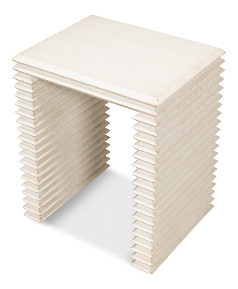 Stacked Side Table Antique White