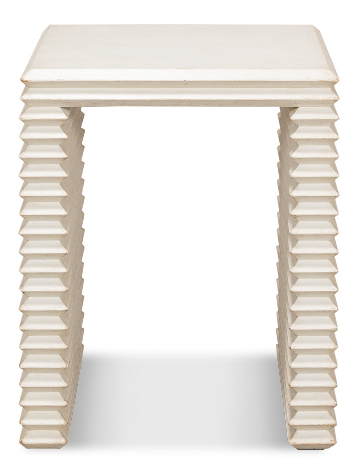 Stacked Side Table Antique White