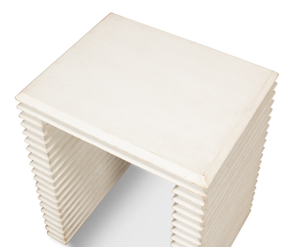 Stacked Side Table Antique White