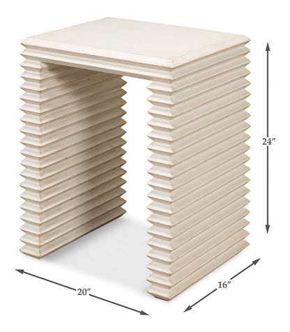 Stacked Side Table Antique White