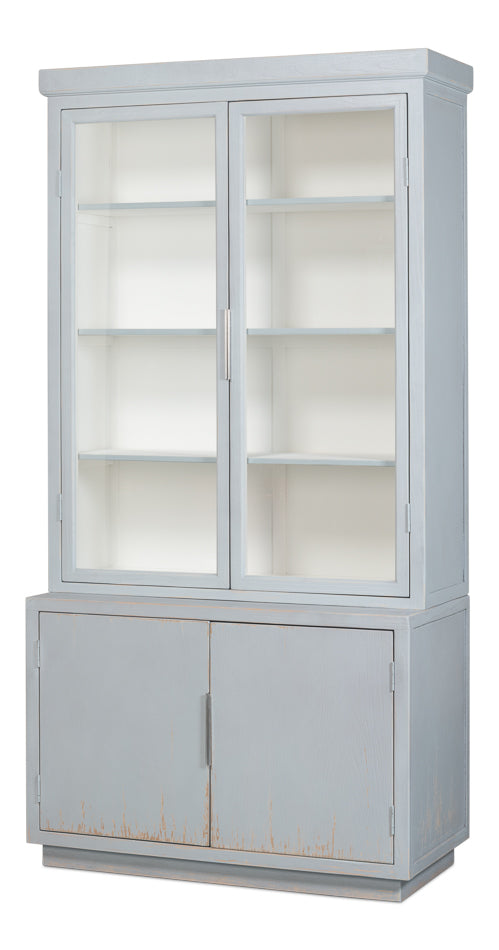 Maldives 2 Glass Doors Bookcase Eros Blue