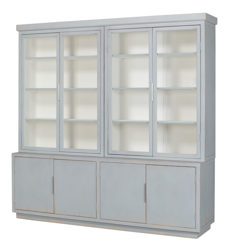 Maldives 4 Glass Doors Bookcase Eros Blue