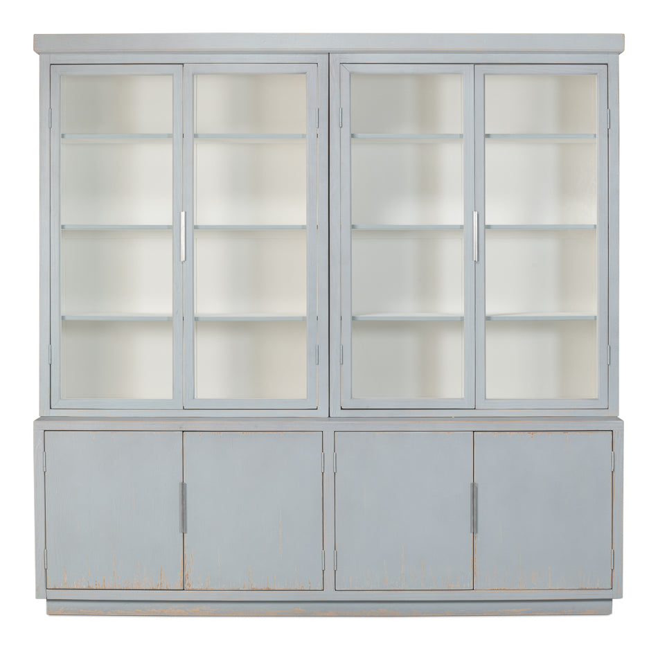 Maldives 4 Glass Doors Bookcase Eros Blue