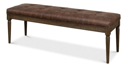 Newton Bench Brown Leather for Bedroom