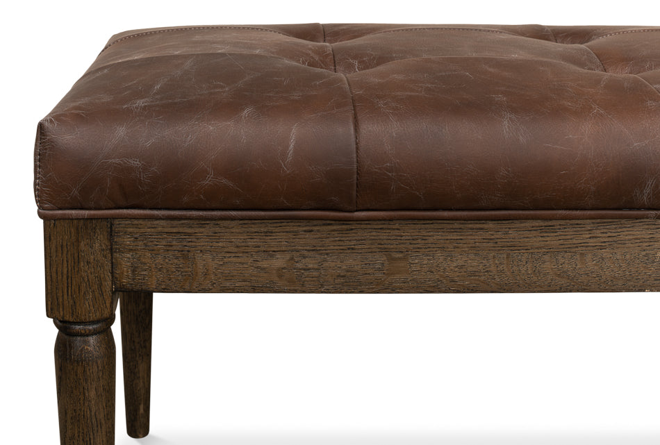 Newton Bench Brown Leather for Bedroom