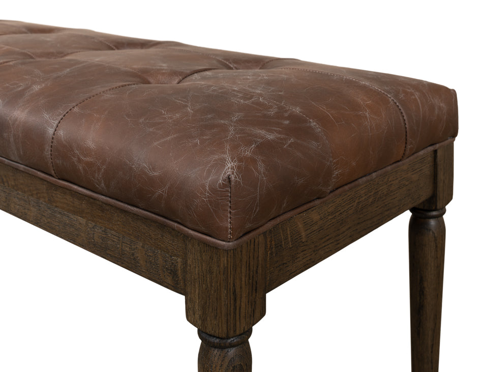 Newton Bench Brown Leather for Bedroom