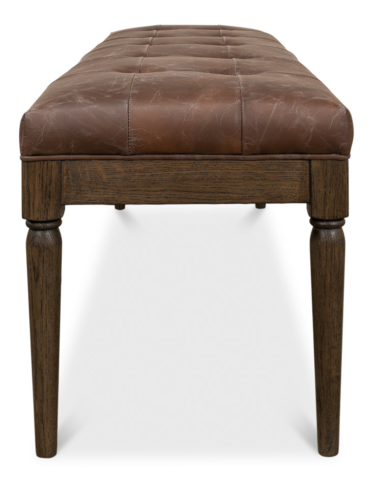 Newton Bench Brown Leather for Bedroom