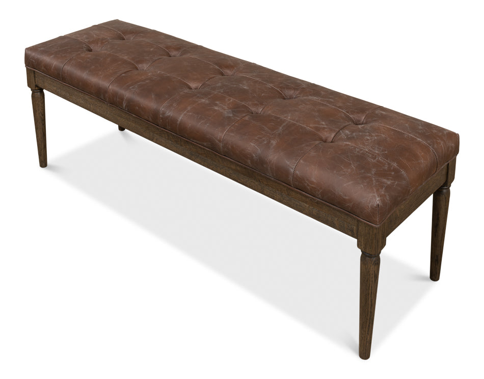 Newton Bench Brown Leather for Bedroom