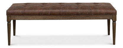 Newton Bench Brown Leather for Bedroom