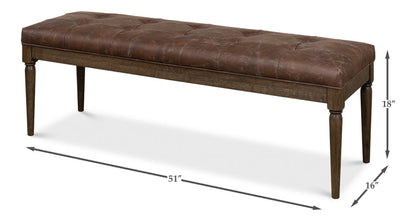 Newton Bench Brown Leather for Bedroom