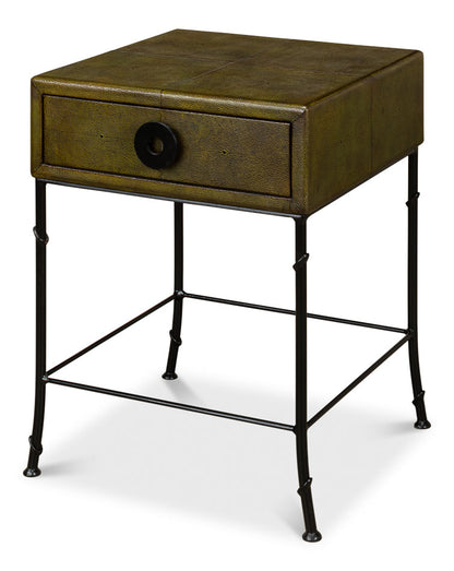 Gabriella Shagreen Side Table Leaf