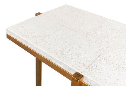Shagreen Console Table Osprey White Leather