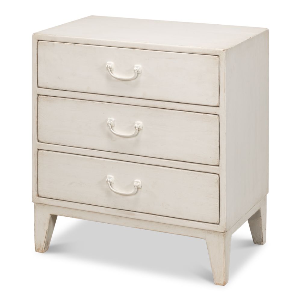 Willow 3 Drawer Commode Antique White