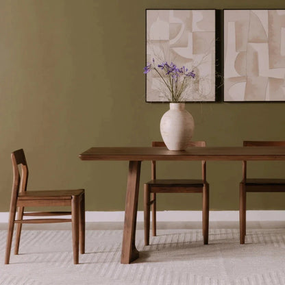 Silas Contemporary Solid Walnut Rectangle Wood Dining Table