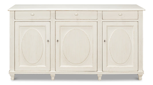 Ribbon Three Door Sideboard Antique White