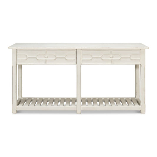 Isla Console Table With Drawer and Storage Antique White