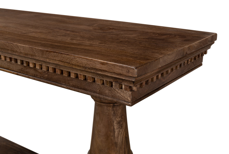 Joshua Console Table With Drawers Walnut Finish Wood