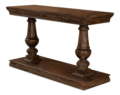 Joshua Console Table With Drawers Walnut Finish Wood