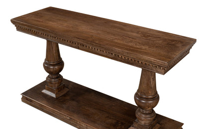 Joshua Console Table With Drawers Walnut Finish Wood